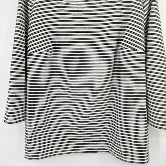 Talbots Woman Striped Black White Top 3/4 sleeve Size 2X  cotton stretch - Picture 5 of 9